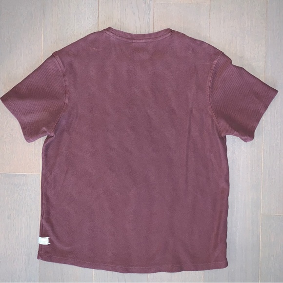 Zara Burgundy Red Short Sleeve Basic Jacquard T-Shirt - Picture 3 of 5